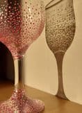 Gill's Wine Glass 'Girly' Pink & Sparkle