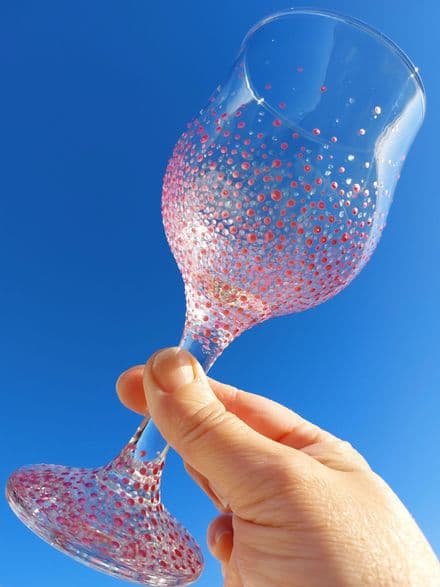 Gill's Wine Glass 'Girly' Pink & Sparkle