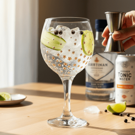 Hand Painted Balloon Gin Glass 'Daisy' Flower Design