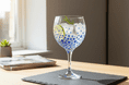 Hand Painted Balloon Gin Glass 'Forget-Me-Not Flower Design