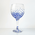 Hand Painted Balloon Gin Glass 'Forget-Me-Not Flower Design