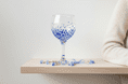 Hand Painted Balloon Gin Glass 'Forget-Me-Not Flower Design