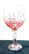 Hand Painted Balloon Gin Glass 'Poppy' Flower Design
