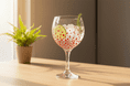 Hand Painted Balloon Gin Glass 'Poppy' Flower Design