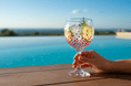 Hand Painted Balloon Gin Glass 'Poppy' Flower Design