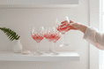 Hand Painted Balloon Gin Glass 'Poppy' Flower Design