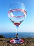 Hand Painted Balloon Gin Glass 'The Ring' Design
