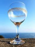 Hand Painted Balloon Gin Glass 'The Ring' Design