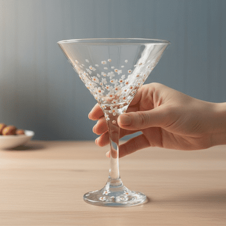 Hand Painted Cocktail Martini Glass 'Daisy' Design