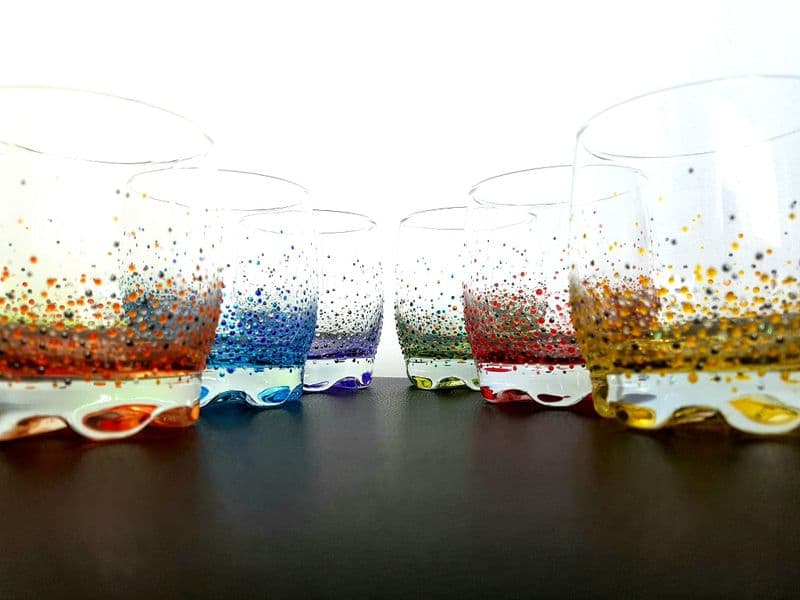 Hand Painted Colourful Glass Tumblers