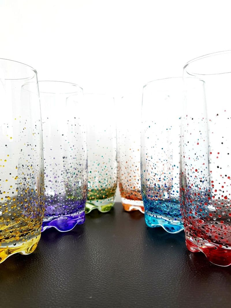 Hand Painted Colourful Hiball Tumbler