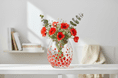 Hand Painted Glass Tumbler 'Poppy'