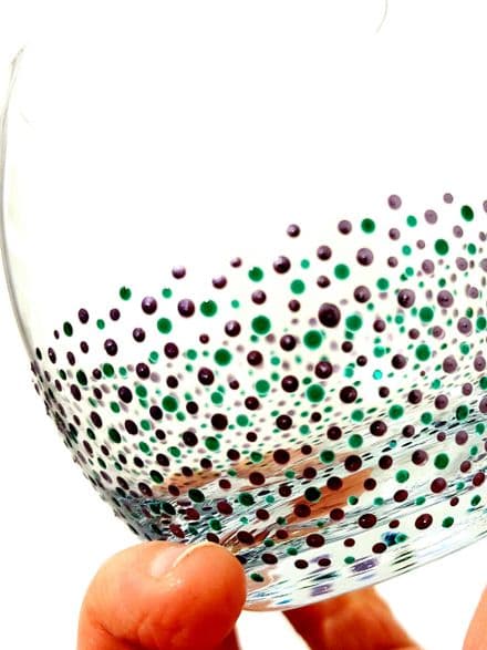 Hand Painted Glass Tumbler 'The Dot'