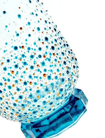 Hand Painted Hiball Glass 'Blue Stem'