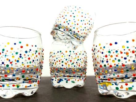 Hand Painted Multi Dot Shot Glasses