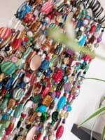 Handmade Bohemian Beaded Curtain Valance, Sun Catcher