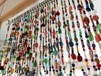 Handmade Bohemian Beaded Curtain Valance, Sun Catcher