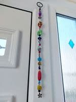 Handmade Bohemian Beaded Curtain Valance, Sun Catcher