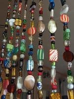 Handmade Bohemian Beaded Curtain Valance, Sun Catcher