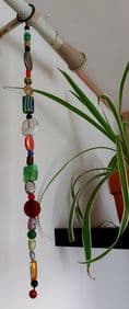 Handmade Bohemian Beaded Curtain Valance, Sun Catcher