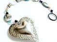 Handmade Bohemian Beaded Heart Decoration, Hanging Suncatcher, Bronze or Silver