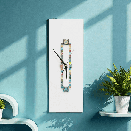 Handmade Rectangle Mosaic Wall Clock (Portrait)