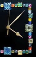 Handmade Square Mosaic Wall Clock - Black | Contemporary Wall Decor