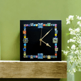Handmade Square Mosaic Wall Clock - Black | Contemporary Wall Decor