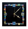 Handmade Square Mosaic Wall Clock - Black | Contemporary Wall Decor