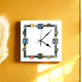 Handmade Wall Clock With Glass Cabochon Design - White | Square Wall Clock | Contemporary Wall Decor