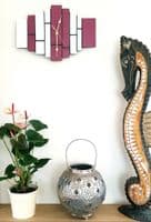 Handmade White & Purple Wall Clock, 37cm