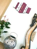 Handmade White & Purple Wall Clock, 37cm