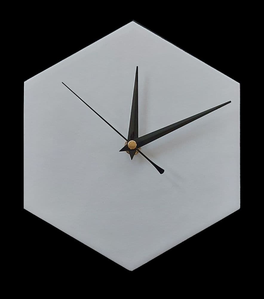 Hexagon Wall Clock White