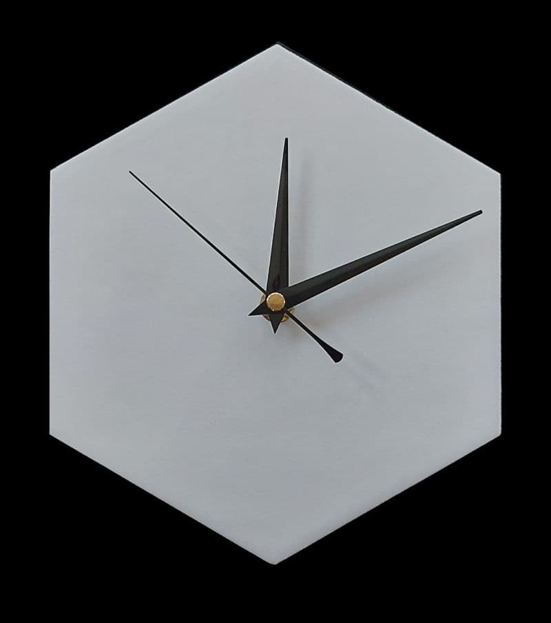Hexagon Wall Clock, White