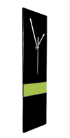 Long Slim Handmade Modern Black/Lime Wall Clock