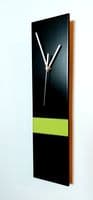 Long Slim Handmade Modern Black/Lime Wall Clock