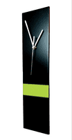 Long Slim Handmade Modern Black/Lime Wall Clock