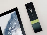 Long Slim Handmade Modern Black/Lime Wall Clock