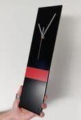 Long Slim Handmade Modern Black/Red Wall Clock