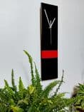 Long Slim Handmade Modern Black/Red Wall Clock