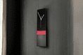 Long Slim Handmade Modern Black/Red Wall Clock