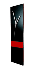 Long Slim Handmade Modern Black/Red Wall Clock
