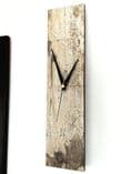 Minimalist Rectangle Reclaimed Oak Wood Look Wall Clock, 35cm