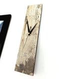 Minimalist Rectangle Reclaimed Oak Wood Look Wall Clock, 35cm
