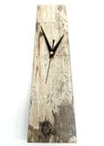 Minimalist Rectangle Reclaimed Oak Wood Look Wall Clock, 35cm