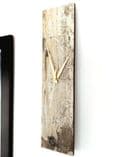 Minimalist Rectangle Reclaimed Oak Wood Look Wall Clock, 35cm