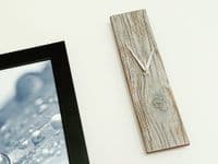 Minimalist Rectangle Reclaimed Wood Look Wall Clock, Grey, 35cm
