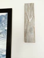 Minimalist Rectangle Reclaimed Wood Look Wall Clock, Grey, 35cm
