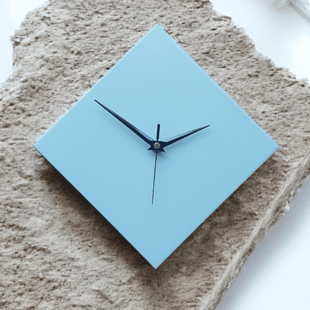 Minimalist Sky Blue Diamond Wall Clock