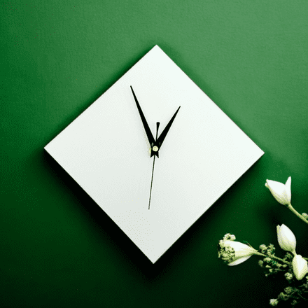Minimalist White Diamond Wall Clock